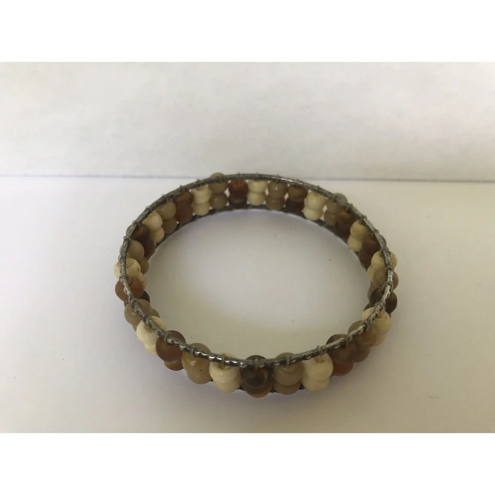 Bracelet smaller wrist bangle bracelet brown beige‎ beads beach look